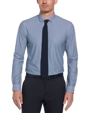 Perry Ellis Slim Fit Checkered Button-Down Dress Shirt - Blue