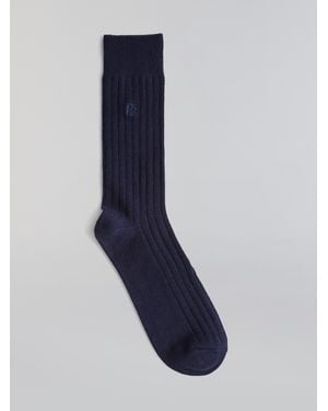 Perry Ellis Merino Wool Blend Socks - Blue