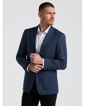 Perry Ellis Mini Houndstooth Pattern Sports Coat - Blue