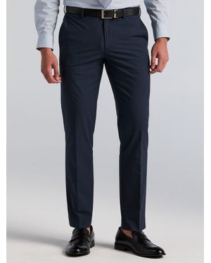 Perry Ellis Slim Fit Mini Plaid Suit Pants - Blue