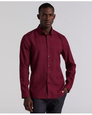 Perry Ellis Plaid Print Shirt - Red