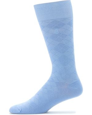 Perry Ellis Diamond Stitch Logo Socks - Blue
