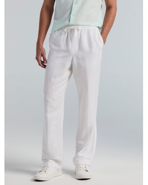 Perry Ellis Ecoveroâ Linen Blend Pull-On Drawstring Pants - White