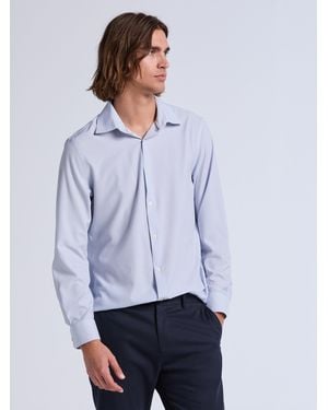 Perry Ellis Slim Fit Total Stretch Geometric Print Dress Shirt - White