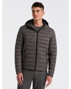Perry Ellis Hybrid Lightweight Puffer Jacket - Gray