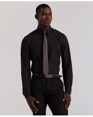 Perry Ellis Slim Fit Total Stretch Dress Shirt - Black