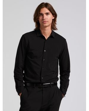 Perry Ellis Untucked Button Down Cotton Shirt - Black
