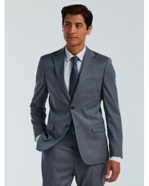 Perry Ellis Skinny Fit Textured Suit Jacket - Blue