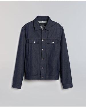 Perry Ellis Raw Denim Trucker Jacket - Blue