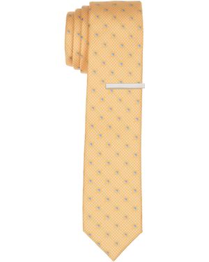 Perry Ellis Jarrell Neat Patterned Slim Fit Tie - Metallic