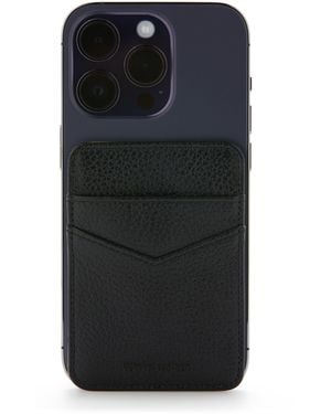 Perry Ellis Pebble Leather Phone Card Holder - Black