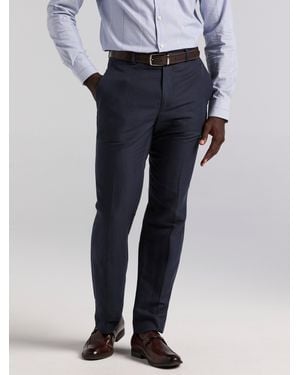 Perry Ellis Linen Blend Herringbone Suit Pants - Blue