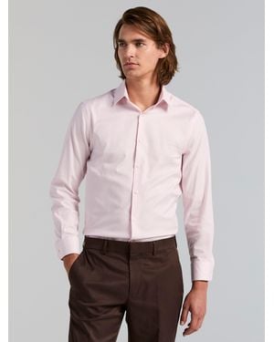 Perry Ellis Slim Fit Cotton Stretch Dobby Dress Shirt - White