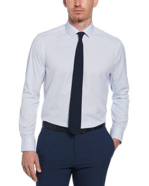 Perry Ellis Slim Fit Stretch Button-Down Circle Print Dress Shirt - Blue