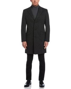 Perry Ellis Single Breasted 3 Button Overcoat - Black