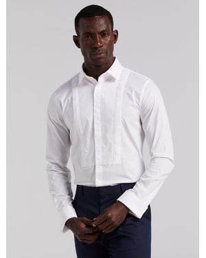Perry Ellis Slim Fit Tuxedo Dress Shirt - White