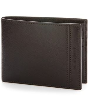 Perry Ellis Genuine Leather Glazed Wallet - Black