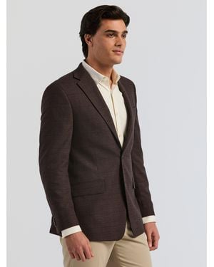 Perry Ellis Slim Fit Plaid Sport Coat - Gray