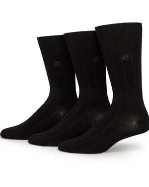 Perry Ellis 3 Pack Luxe Bamboo Socks - Black