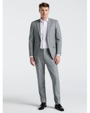 Perry Ellis Slim Fit Solid Linen Blend Suit Jacket - Gray
