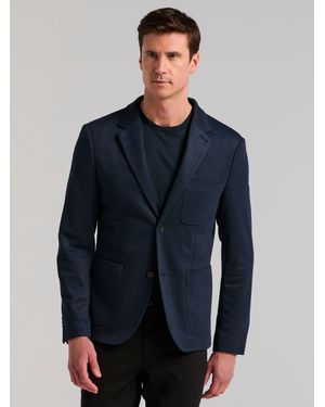 Perry Ellis Slim Fit Jacquard Knit Sport Jacket - Blue