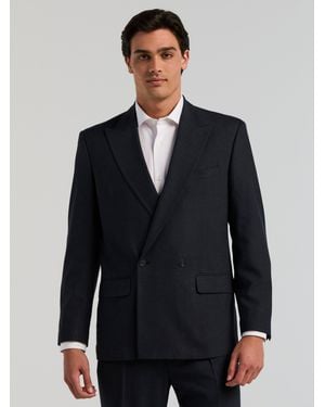 Perry Ellis Stretch Double Breasted Suit Jacket - Gray