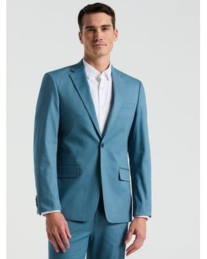 Perry Ellis Slim Fit Solid Cotton Blend Suit Jacket - Blue
