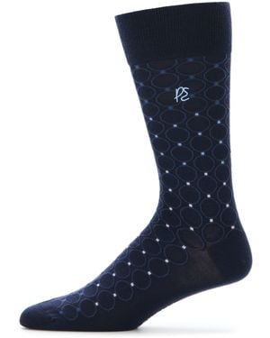 Perry Ellis Medallion Pattern Socks Pants - Blue