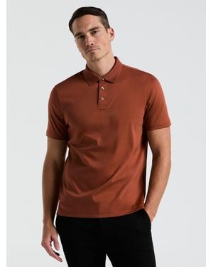 Perry Ellis Cool Interlock Polo - Brown