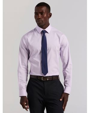 Perry Ellis Cotton Slim Fit Royal Oxford Dress Shirt - Purple