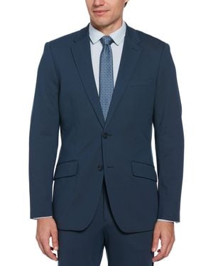 Perry Ellis Slim Fit Pindot Stretch Knit Suit Jacket - Blue