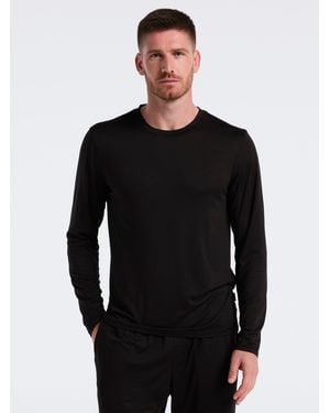 Perry Ellis Deluxe Touch Crew Neck Long Sleeve - Black