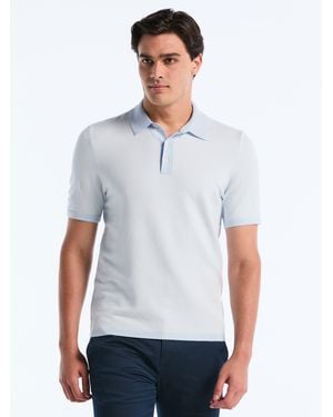 Perry Ellis Bi-Color Tech 3-Button Polo Sweater - White