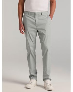 Perry Ellis Slim Fit Stretch Flat Front Dress Pants - Gray