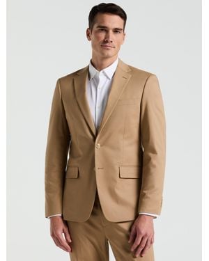 Perry Ellis Slim Fit Cotton Blend Suit Jacket - Natural