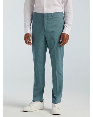 Perry Ellis Slim Fit Textured Suit Pants - Blue