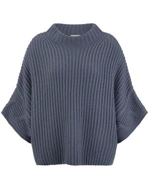include Pullover Mit 3/4-Arm Aus Schurwolle Und Kaschmir, Gr - Blau