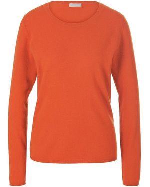 include Rundhals-pullover aus schurwolle und kaschmir, , gr. 44, schurwolle - Orange