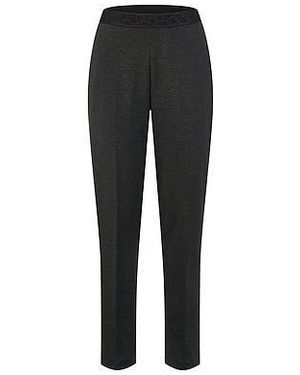 Basler Enkellange Slim Fit-Jersey Broek Van - Zwart