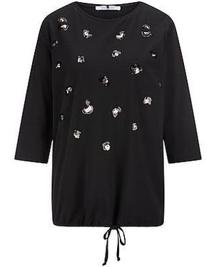 Anna Aura Shirt Ronde Hals Van - Zwart