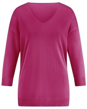 Emilia Lay V-Pullover Mit 3/4-Arm, Gr. M - Pink