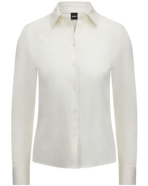 BOSS Jersey-Bluse Bronta Tuesday - Weiß