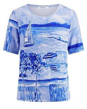 Peter Hahn Shirt Ronde Hals Van - Blauw