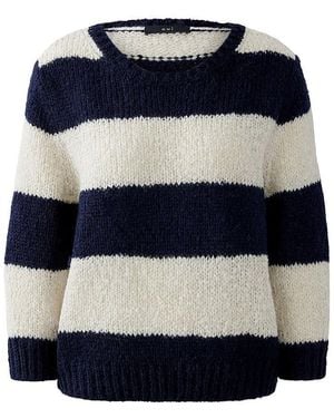 Ouí Rundhals-Pullover 3/4-Arm - Blau