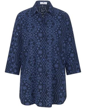 Peter Hahn Long-Bluse 3/4-Arm - Blau