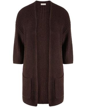 include Strickjacke Mit 3/4-Arm, Gr. S - Braun