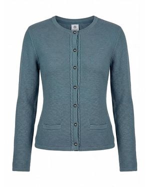 hammerschmid Strickjacke Rundhals-Ausschnitt - Blau