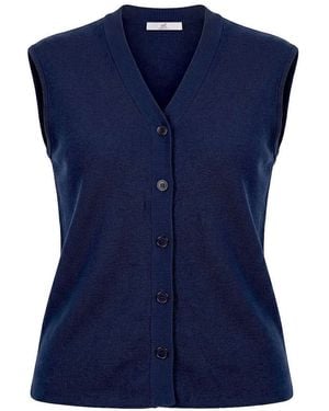 Emilia Lay Long-Strickweste - Blau