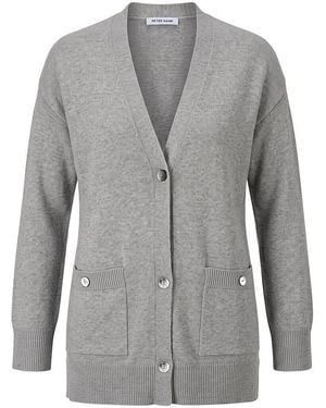 Peter Hahn Long-Strickjacke - Grau