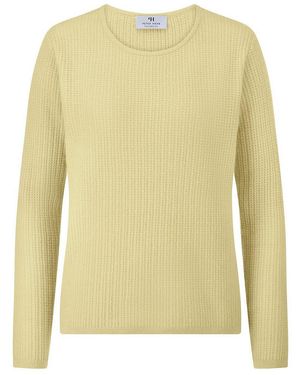 Peter Hahn Rundhals-Pullover 1/1-Arm Aus 100% Kaschmir - Gelb